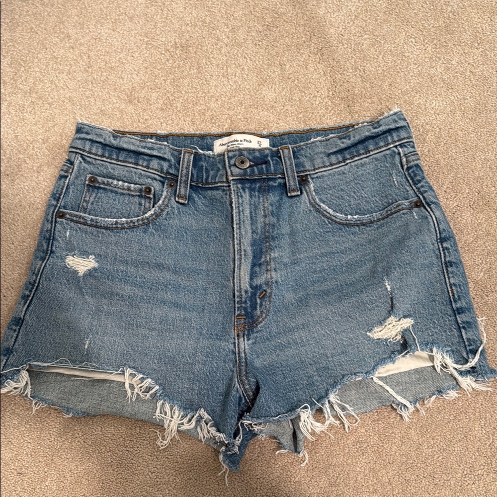 Abercrombie & Fitch Blue Jean Shorts, The Mom Short High-Rise